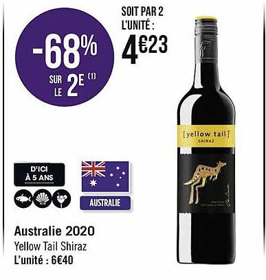 australie 2020 yellow tail shiraz