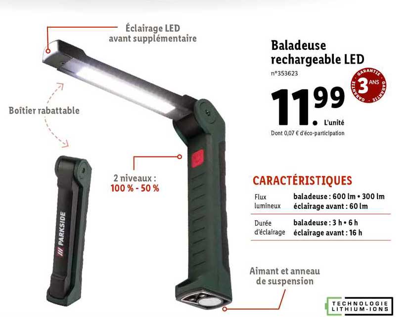 Baladeuse Rechargeable Led