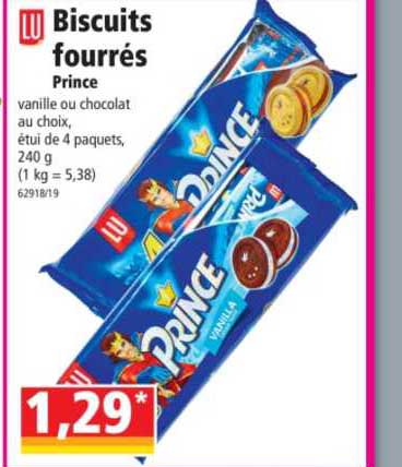 Biscuits Fourrés Prince Lu