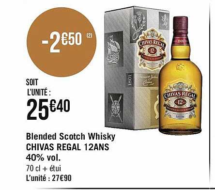 blended scotch whisky chivas regal 12 ans 40% vol.