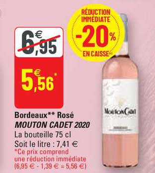 bordeaux rosé mouton cadet 2020