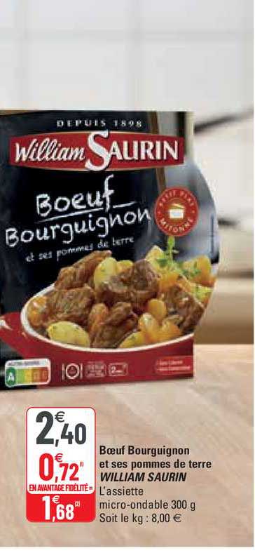 bœuf bourguignon et ses pommes de terre william saurin