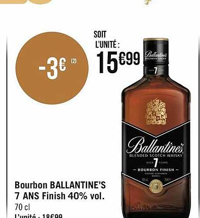 bourbon ballantine's 7 ans finish 40% vol.
