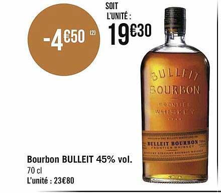 bourbon bulleit 45% vol.