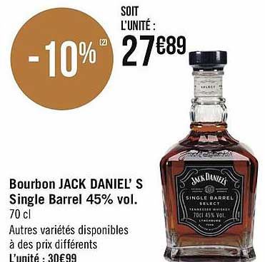 bourbon jack daniel's single barrel 45% vol.