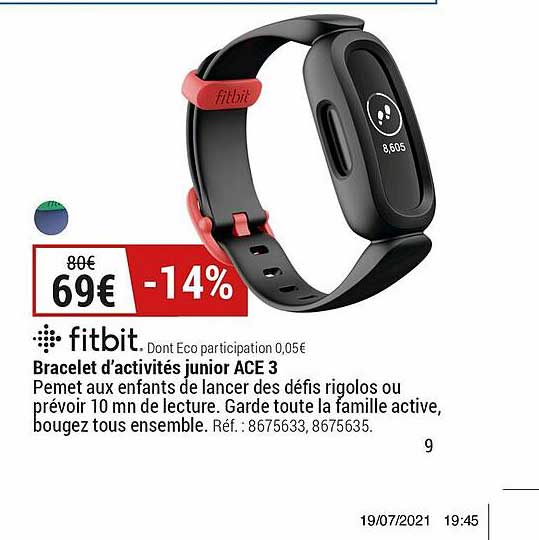bracelet d'activités junior ace 3 fitbit