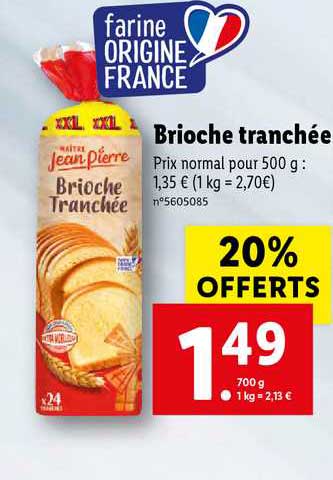 brioche tranchée maître jean pierre