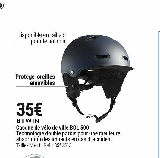 casque de vélo de ville bol 500 btwin