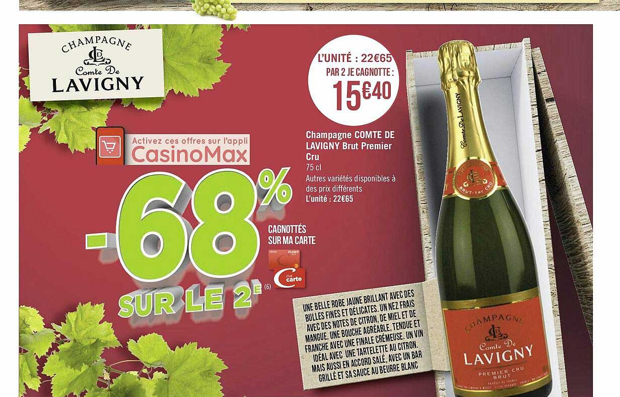 champagne compte de lavigny brut premier cru