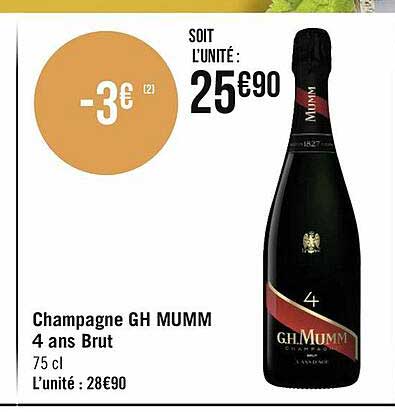 champagne gh mumm 4 ans brut
