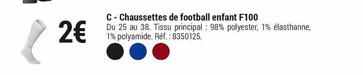 chaussettes de football enfant f100