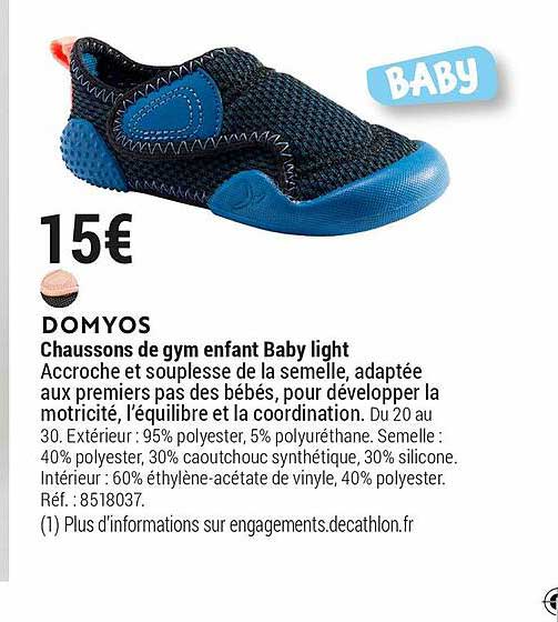 Chaussons De Gym Enfant Baby Light Domyos