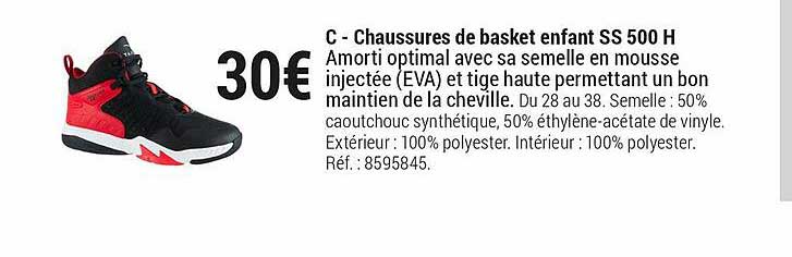 Chaussures De Basket Enfant Ss 500 H