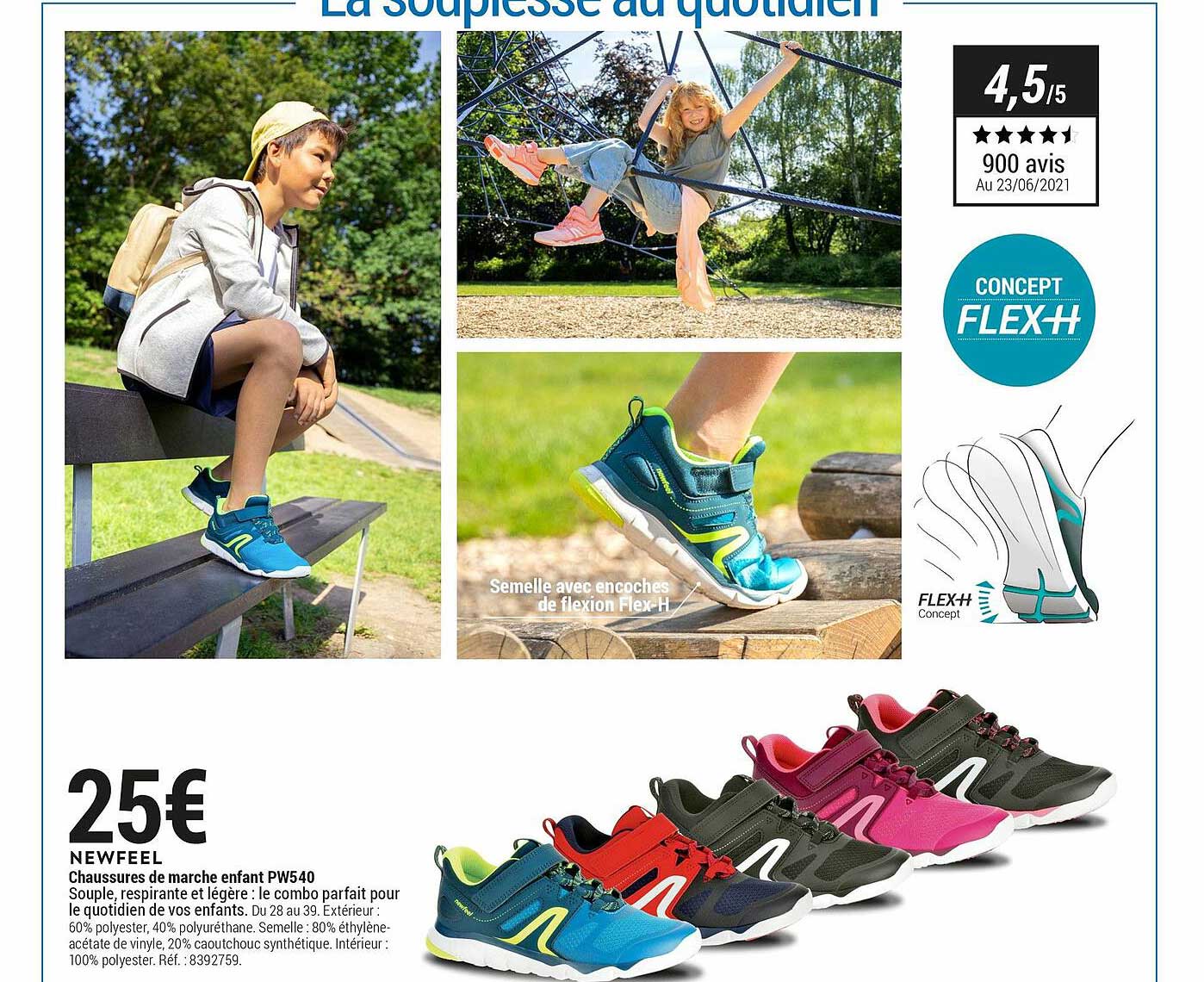 chaussures de marche enfant pw540 newfeel