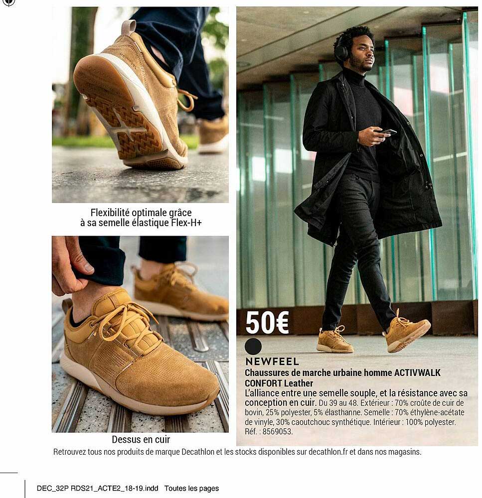 chaussures de marche urbaine homme activwalk newfeel
