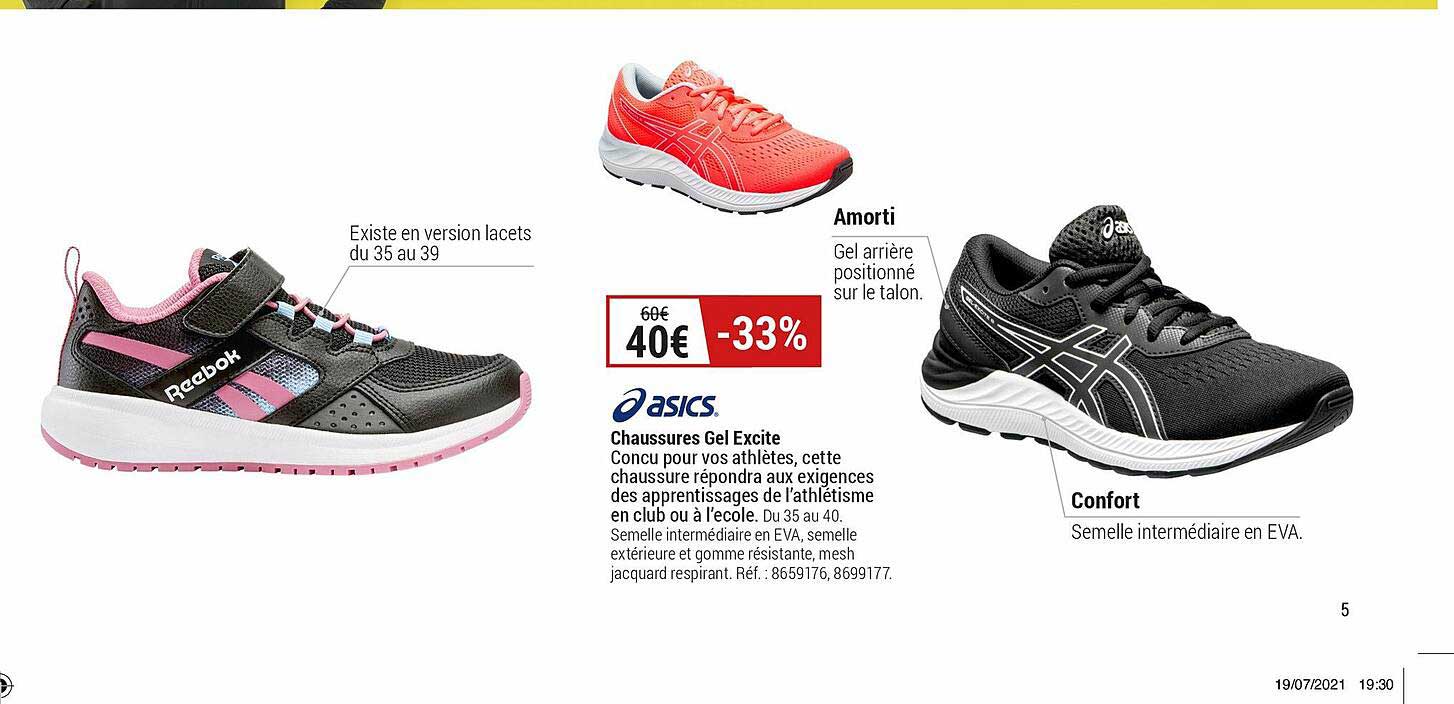 chaussures gel excite asics