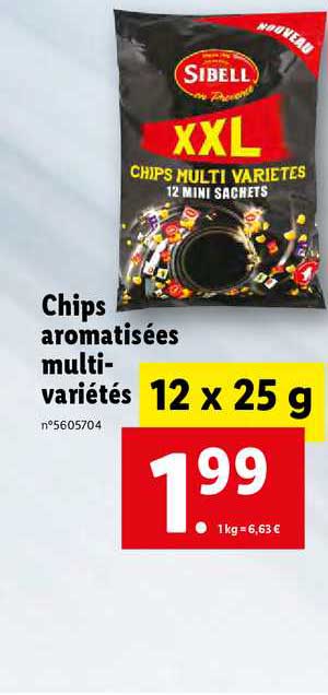 chips aromatisées multi-variétés sibell