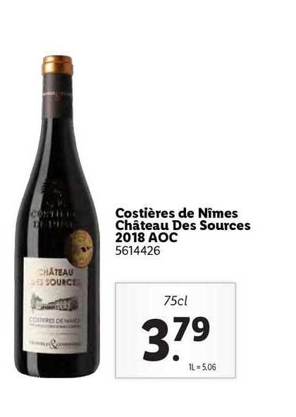 costières de nîmes château des sources 2018 aoc