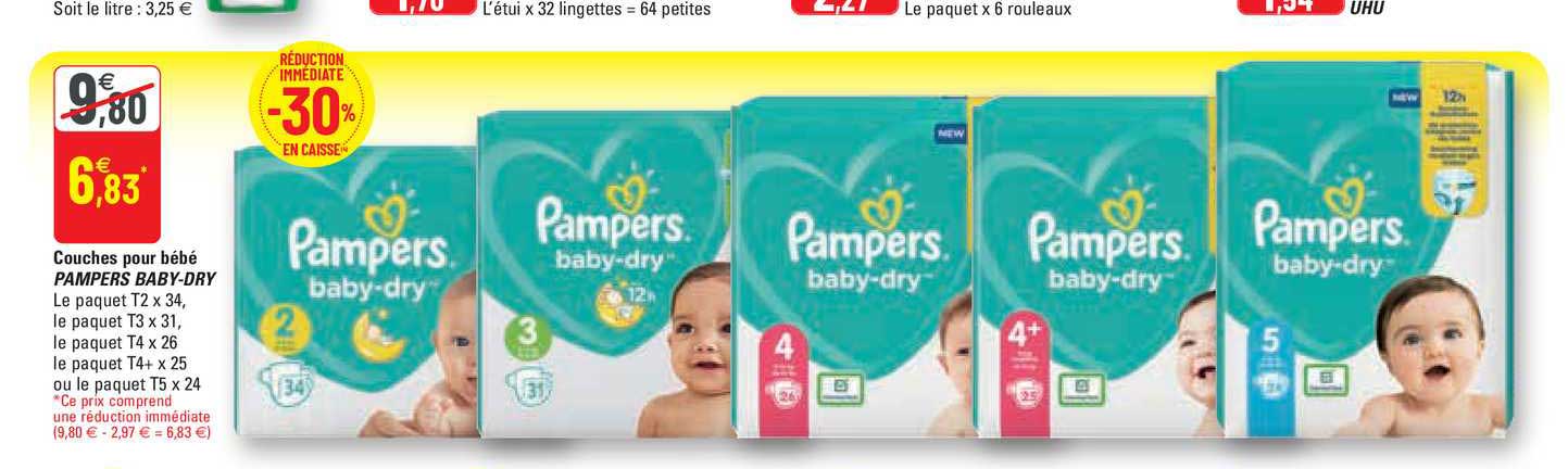 couches pour bébé pampers baby-dry