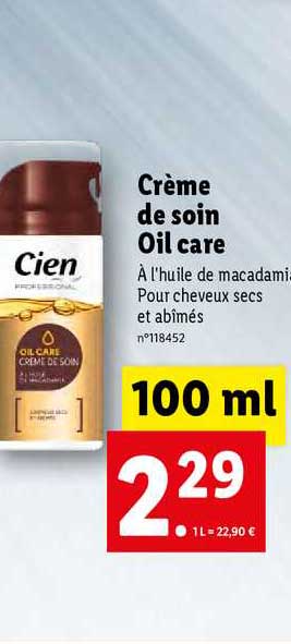 crème de soin oil care cien