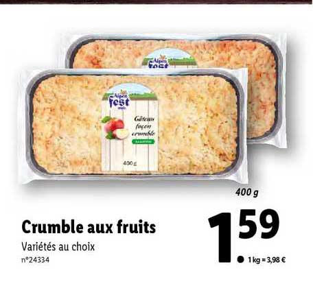crumble aux fruits alpen fest