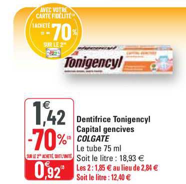 Dentifrice Tonigencyl Capital Gencives Colgate