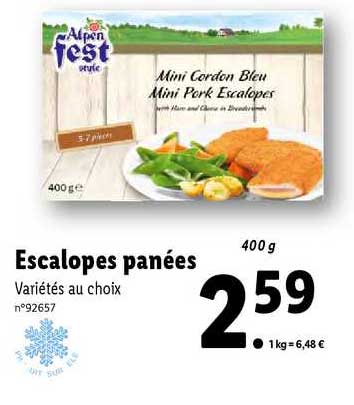 escalopes panées alpen fest