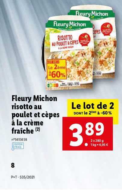 fleury michon risotto au poulet et cèpes à la crème fraîche