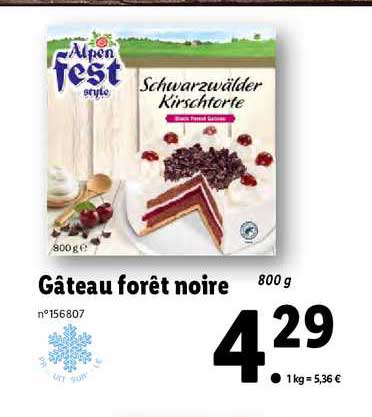 gâteau forêt noire alpen fest