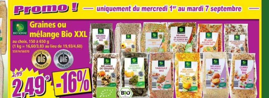 graines ou mélange bio xxl bio sonne