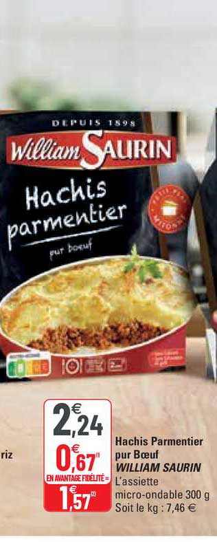 hachis parmentier pur bœuf william saurin