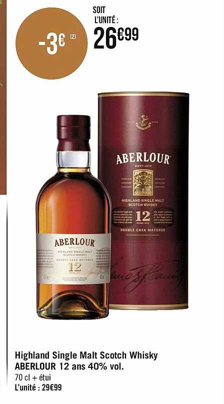 highland single malt scotch whisky aberlour 12 ans 40% vol.