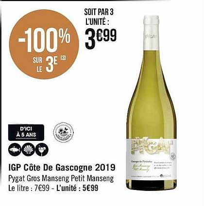 igp côte de gascogne 2019 pygat gros manseng petit manseng