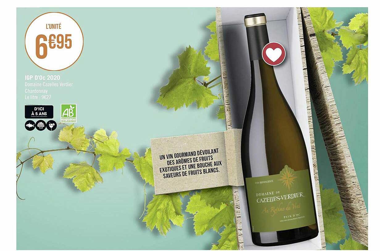 igp d'oc 2020 domaine cazelles verdier chardonnay