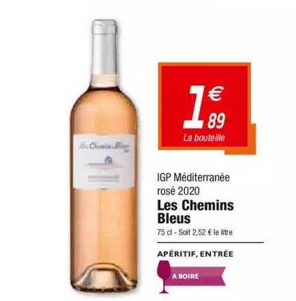 igp méditerranée rosé 2020 les chemins bleus