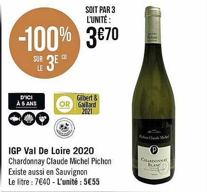 igp val de loire 2020 chardonnay claude michel pichon
