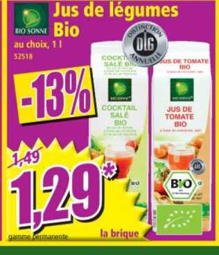 jus de légumes bio bio sonne