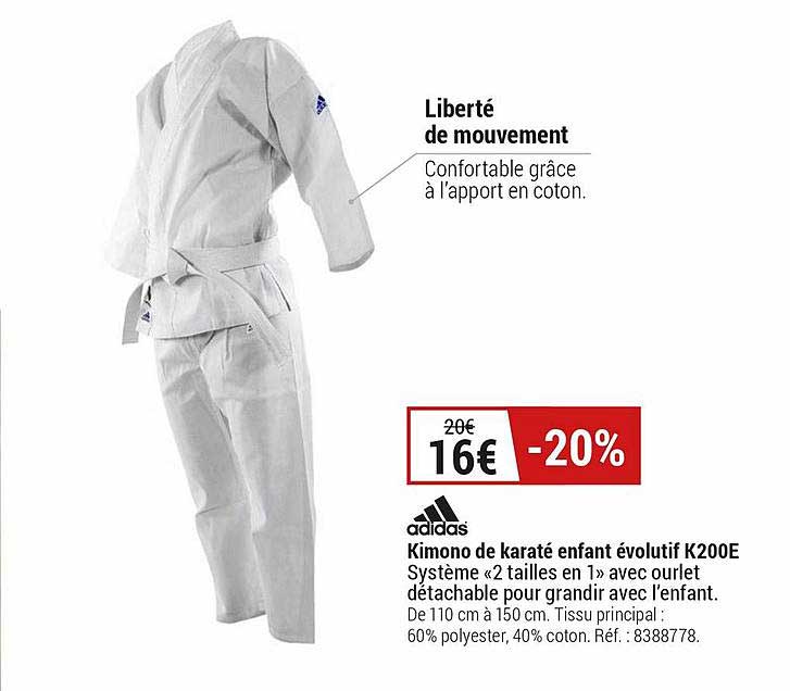 kimono de karaté enfant évolutif k200e adidas