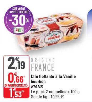 l'île flottante à la vanille bourbon rians