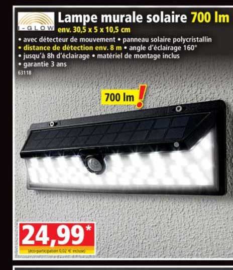 Lampe Murale Solaire 700 Lm I-glow