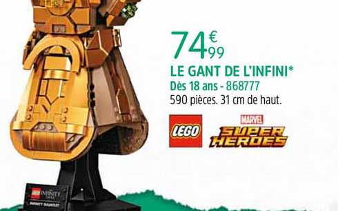le gant de l'infini lego marvel super herdes