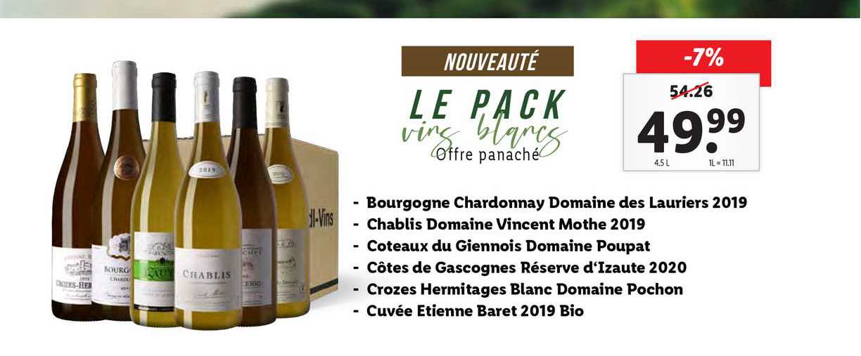 Le Pack Vin Blanc Offre Panaché