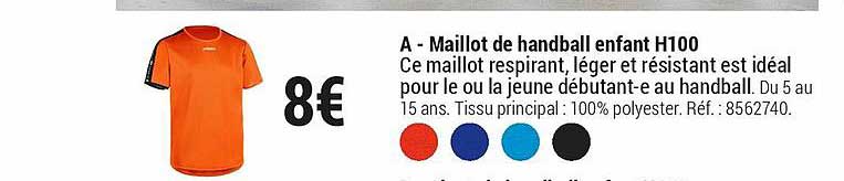 maillot de handball enfant h100