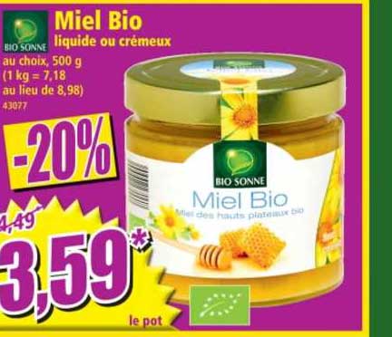 miel bio liquide ou crémeux bio sonne