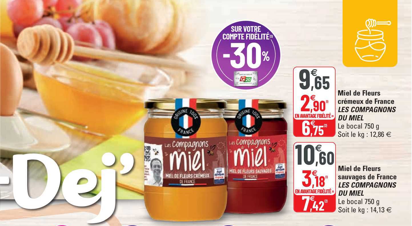 miel de fleurs crémeux de france les compagnons du miel, miel de fleurs sauvages de france les compagnons