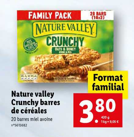 nature valley crunchy barres de céréales