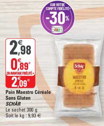 pain maestro céréales sans gluten schär