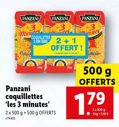 panzani coquillettes "les 3 minutes"
