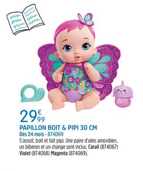papillon boit & pipi 30 cm