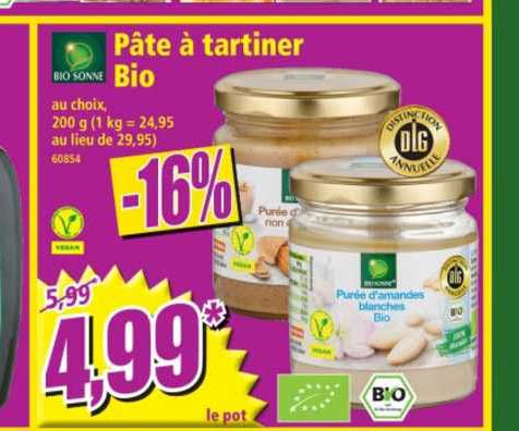 pâte à tartiner bio bio sonne